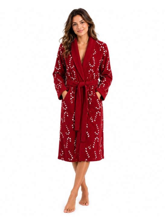 Pottery Barn Other - NWT Pottery Barn Candy Cane Jacquard Red Robe